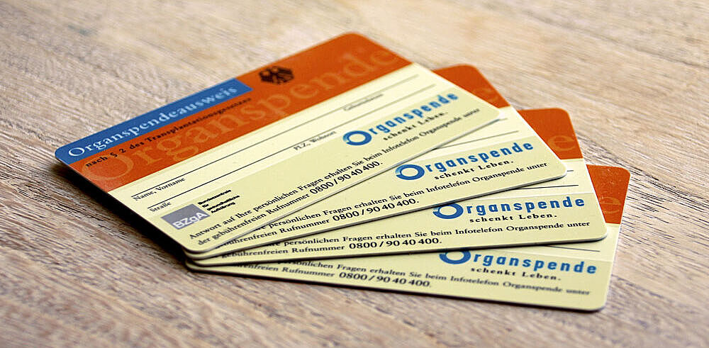 Organspendeausweis Organspendeausweise