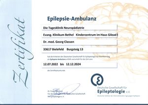 Zertifikat Epilepsie-Ambulanz der Deutschen Gesellschaft für Epileptologie e.V.